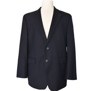 Lauren Ralph Lauren Sport Coat 44R Dark Navy Pinstripe 100% Wool